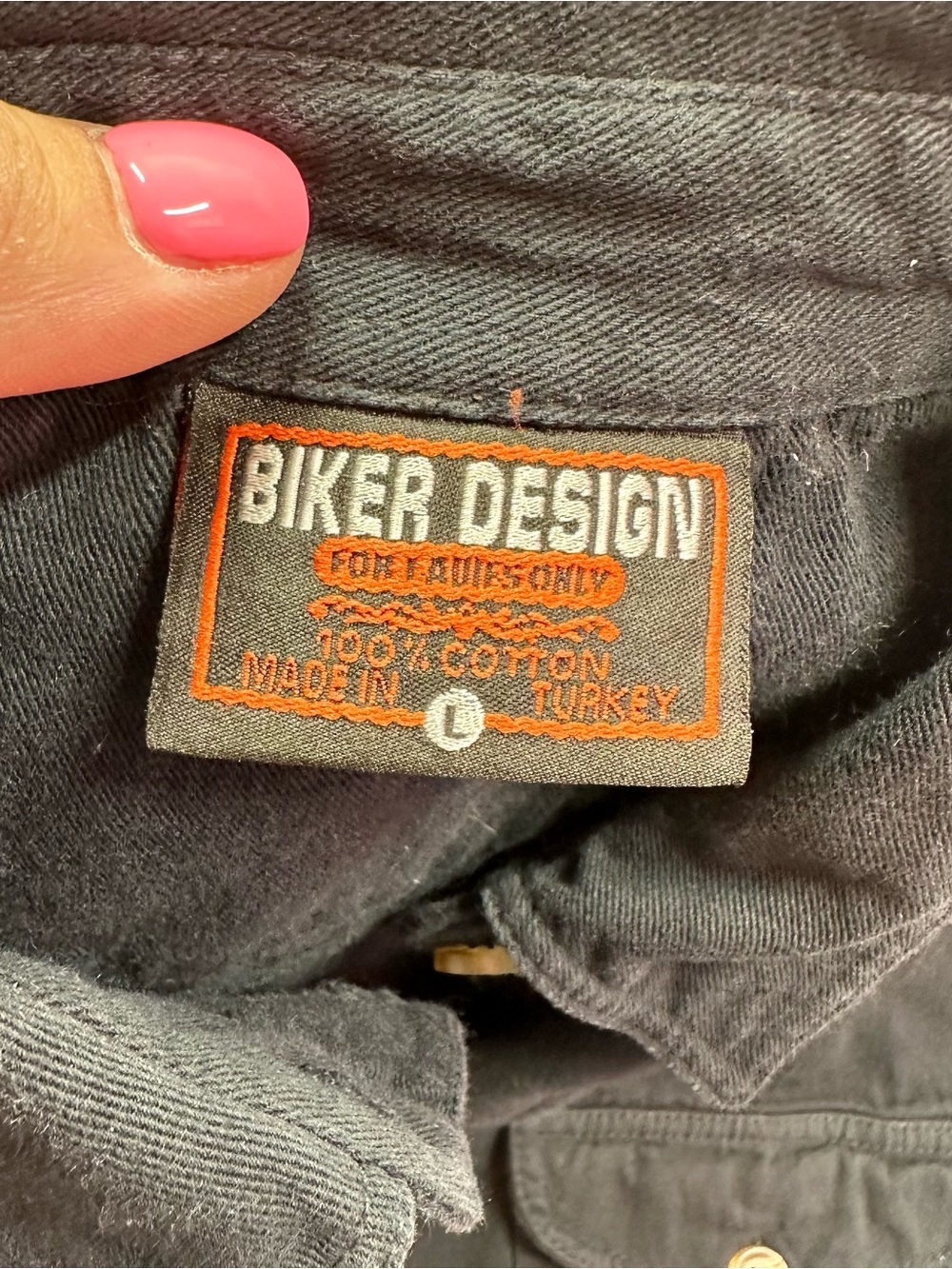 biker design Tie-Front Shirt women L choppers bikercore festival frayed hem logo - Picture 6 of 7